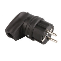 Utikač šuko kutni - crni