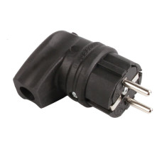 Utikač šuko kutni - crni