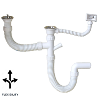 Sifon za sudoper fleksibilni 2/2 +pp + 1kp - 960009